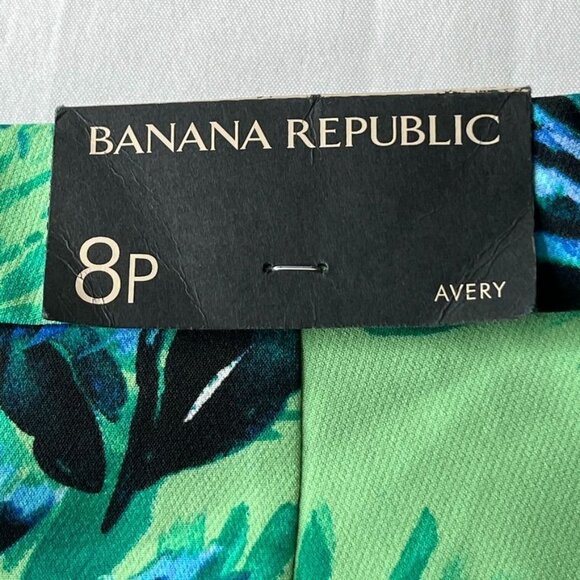 Banana Republic Avery Straight Fit Floral Ankle Pant Size 8 Petite Tropical New - Picture 8 of 14
